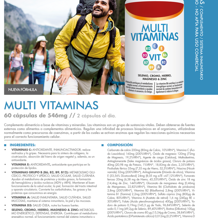 Multivitaminas 60 Cápsulas – Energía, Inmunidad y Bienestar